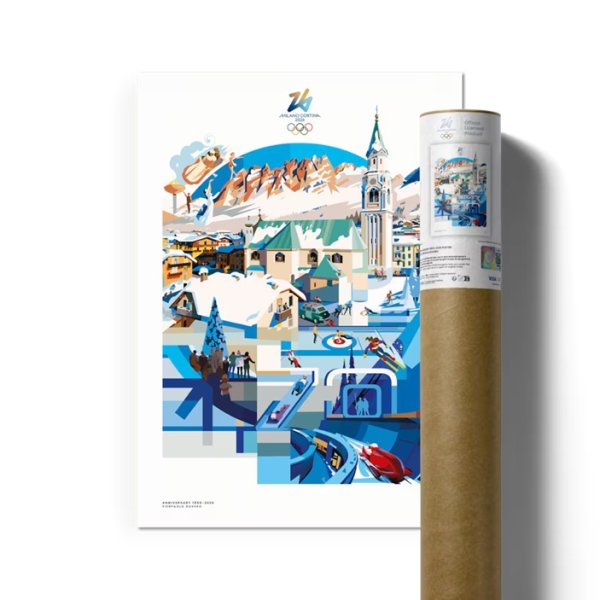 Zimowa olimpiada 2026 ma swój \u201ekurortowy\u201d plakat. Tak widzi włoskie miasteczko Cortina artysta Pierpaolo Rovero