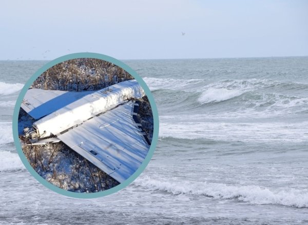Rosyjski dron na plaży koło Jarosławca